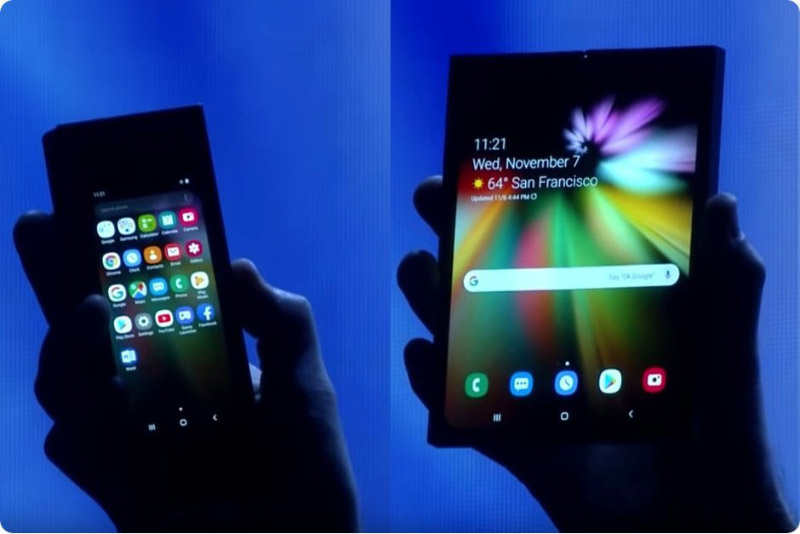 Samsung Galaxy F Android smartphone dobrável