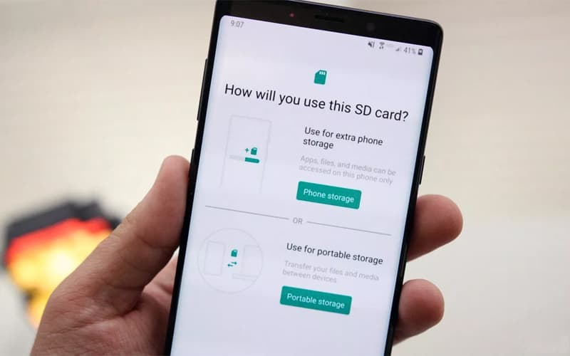 Samsung Android Pie Armazenamento adatpável