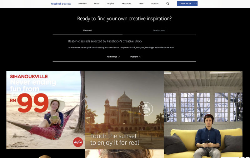 Facebook site Inspiration