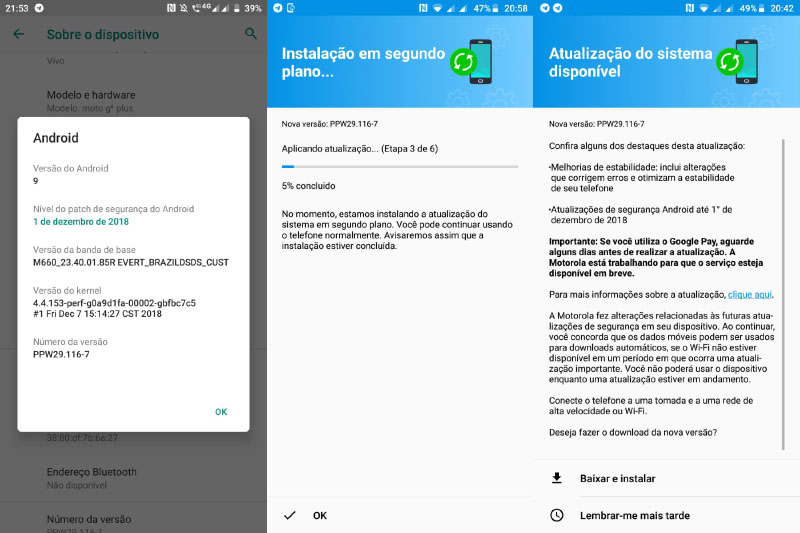 Motorola Moto G6 Plus Android Pie Brasil